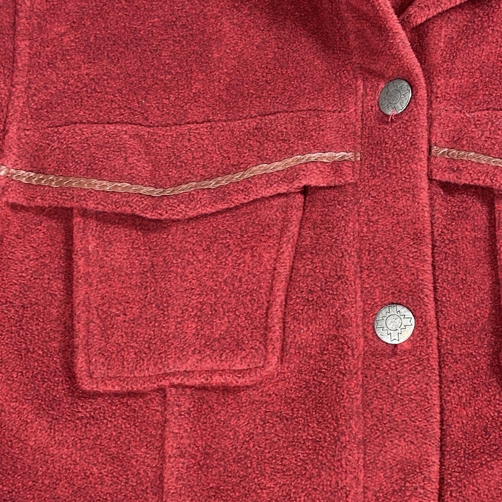 TSUNAMI Fleece Button Up Jacket Women's L Red Pockets‎ Cozy Comfort - Picture 3 of 9